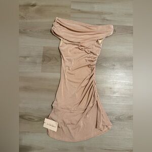 SHEIN off the shoulder Blush Ruched Dress